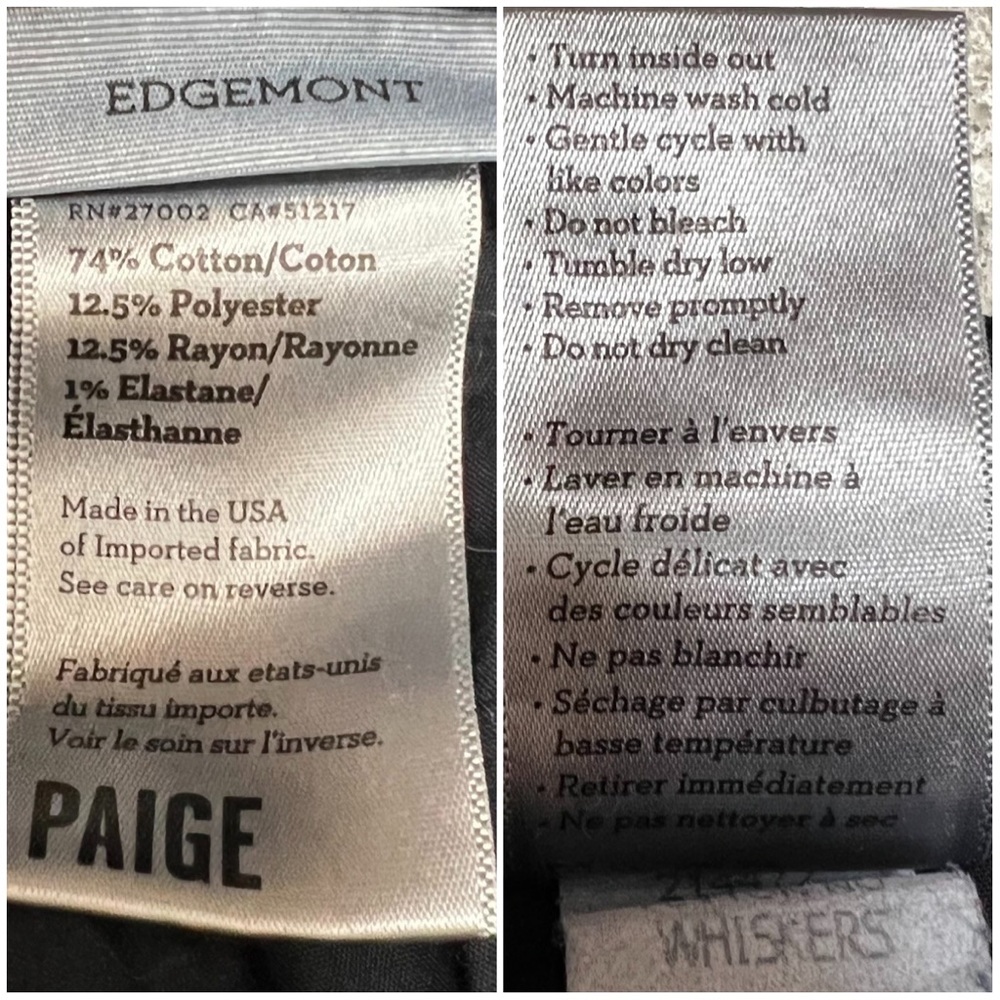 ❌SOLD❌ Paige Edgemont Exposed Double Zipper Jeans, Dark Blue Denim sz 28 Peyton - Picture 7 of 17